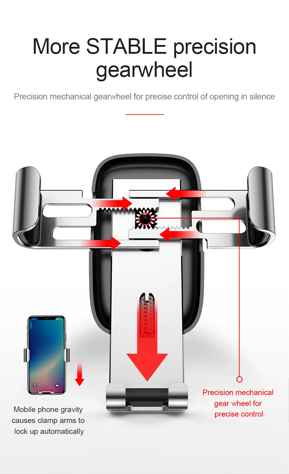 Baseus Универсальный Автомобильный держатель для телефона для iPhone 11 Pro samsung huawei держатель на вентиляционное отверстие автомобиля металлический гравитационный держатель для мобильного телефона