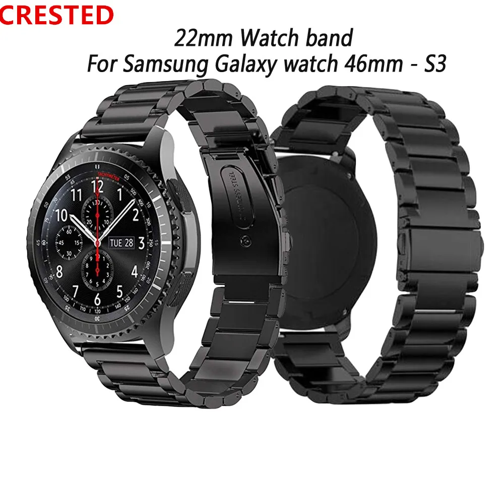 Ремешок для samsung Galaxy wacth 46 мм gear S3 amazfit gtr 47 мм huawei watch gt ремешок из нержавеющей стали 22 мм ремешок для часов babracelet