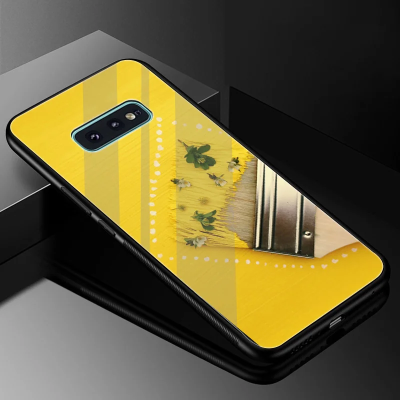 Gerleek стекло ТПУ макияж кисти чехол для Samsung S7 Edge S9 S8 Plus Note 8 9 S10 | Мобильные телефоны