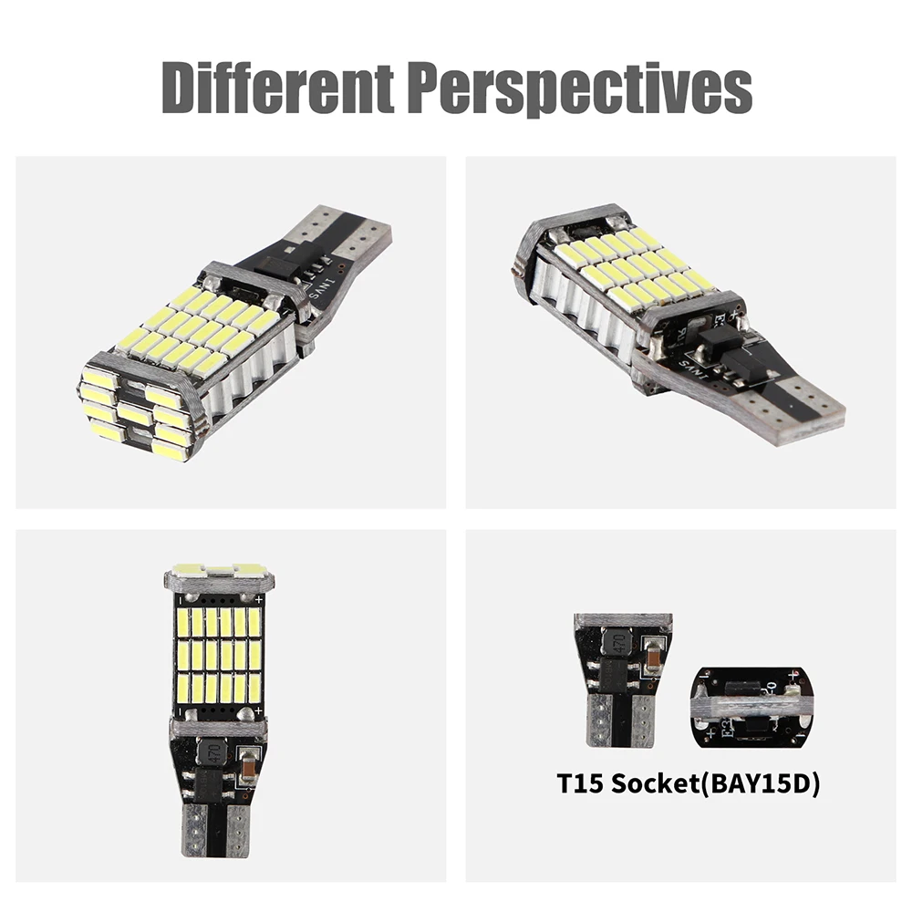 1 шт. T15 светодиодный светильник 45SMD Canbus без ошибок светодиодный резервный светильник светодиодный лампы автомобиля обратная лампа белый DC12V