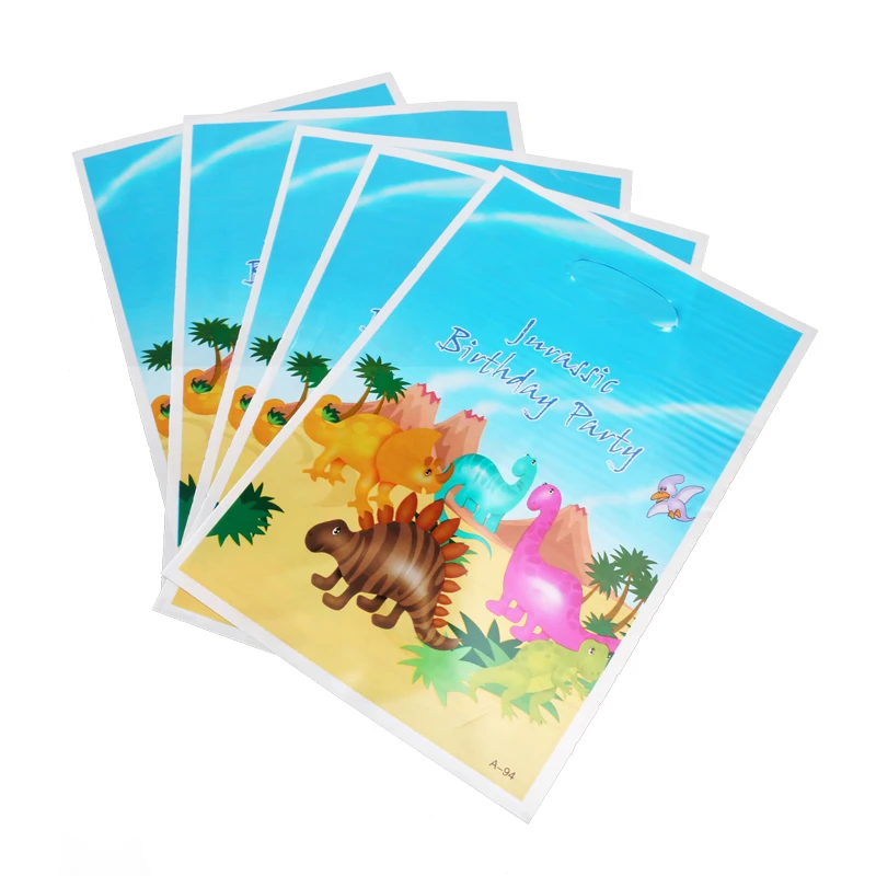 40pcs/lot Jurassic Dinosaur Gift Bags For Baby's Birthday Party Supplies Plastic Loot Bag Children Baby Shower Candy | Дом и сад