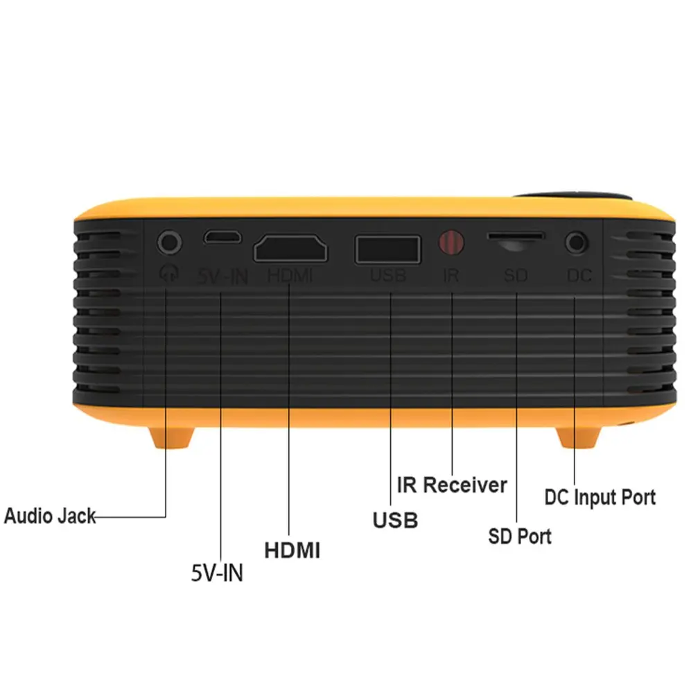 A2000 Мини пико проектор домашний 1080P HD HDMI USB несколько методов ввода три цвета для