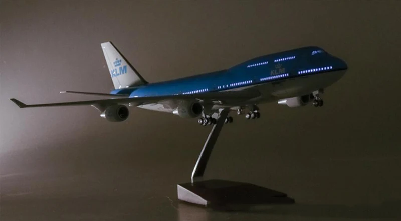 1/157 масштаб 47 см самолет Boeing B747 KLM королевские голландские авиалинии Модель W светильник& колеса литой под давлением пластиковый полимерный самолет для сбора