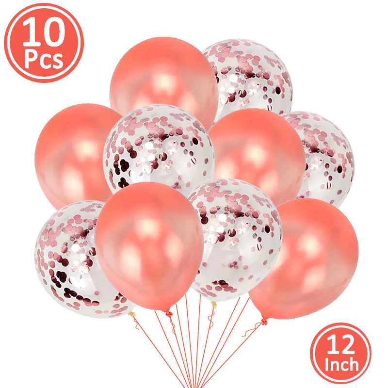 10pcs rose gold Heronsbill первый день рождения Блестящий бумажный баннер растяжки вечерние украшения для взрослых детей маленьких мальчиков и девочек гирлянда поставки мяч - Цвет: 10pcs rose gold