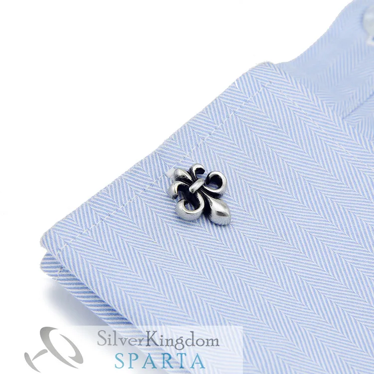 SPARTA Antic Silver Plated 3D French Royal Emblem cufflinks men's Cuff Links + Free Shipping !!! metal buttons | Украшения и