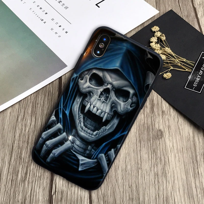 Для iphone X XS XR MAX Забавный Череп дизайн оболочка для Apple iphone 5 5S SE 6 6S PLUS 7 8 PLUS защитный чехол