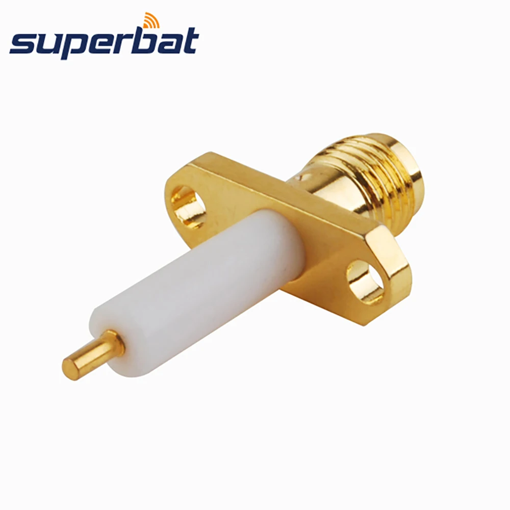 Панельный разъем Superbat SMA с 2 отверстиями длинным диэлектрическим и припоем RF