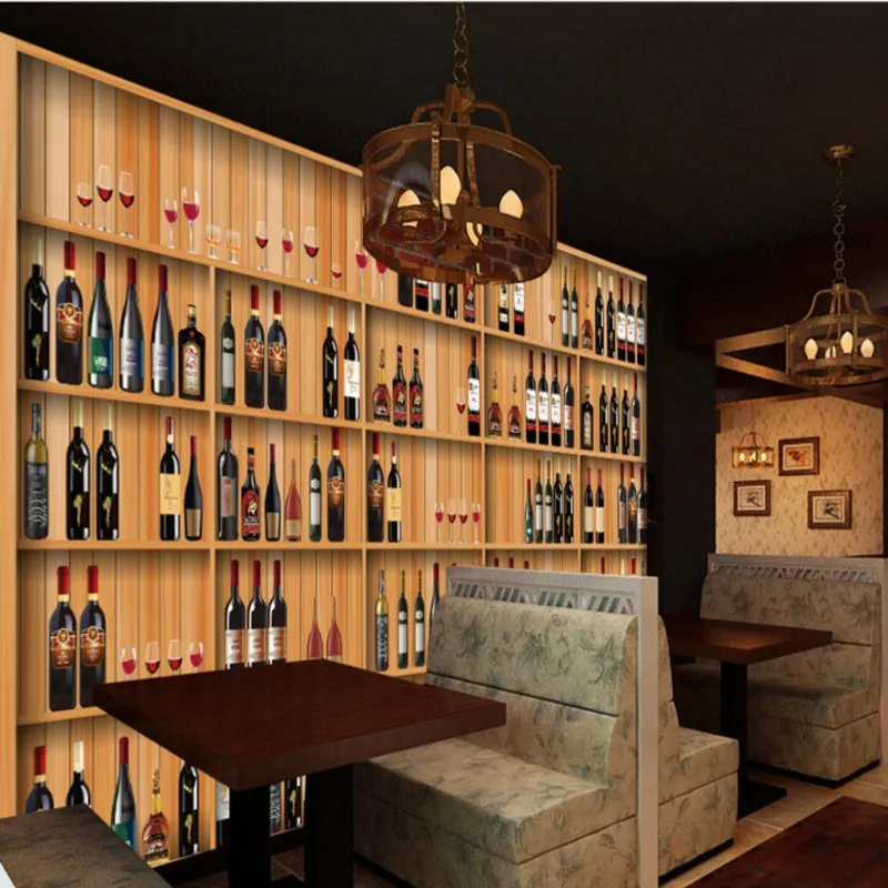 Дропшиппинг Colomac пользовательские 3d обои красное вино кабинет Европейский