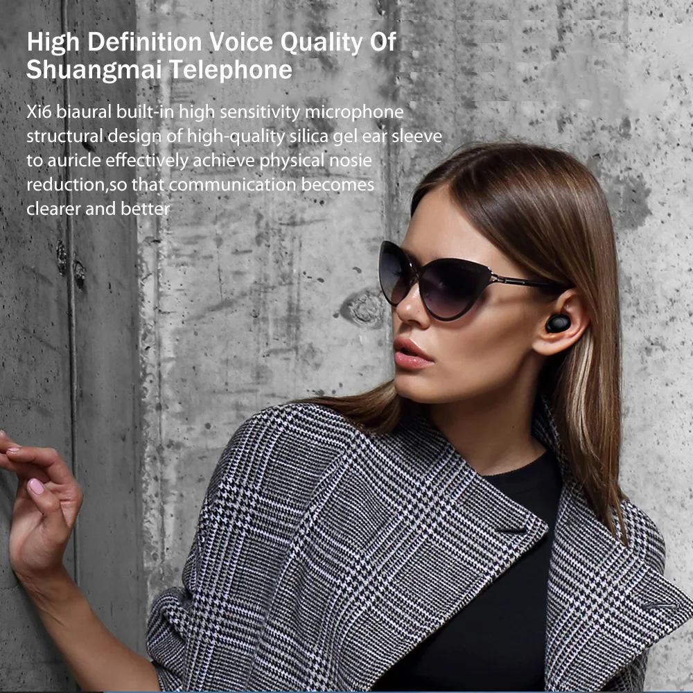 Bluetooth V5.0 водонепроницаемые наушники вкладыши Xi6 TWS гарнитура Беспроводные