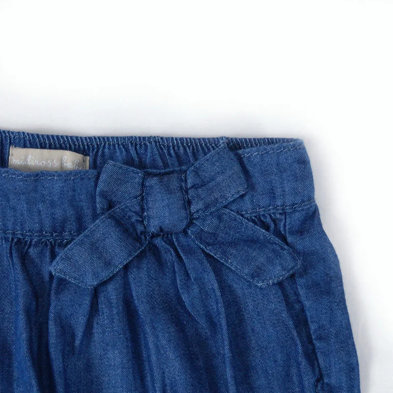 Джинсовые юбки шорты для маленьких девочек детский бант с рисунком из