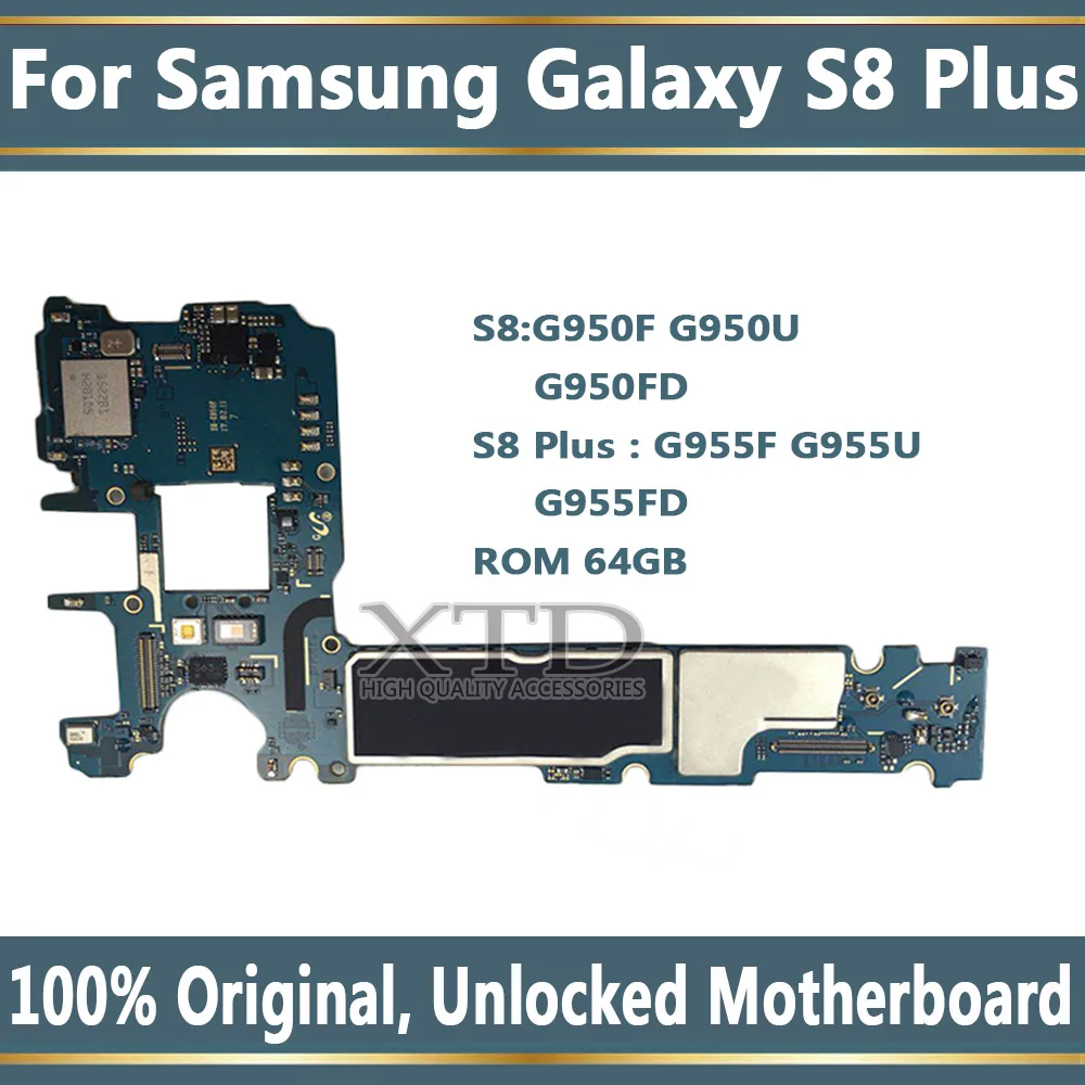 Оригинальная разблокированная материнская плата для samsung Galaxy S8 Plus G955FD G950FD G950F G955F G955U G950U, материнская плата 64 ГБ, материнская плата