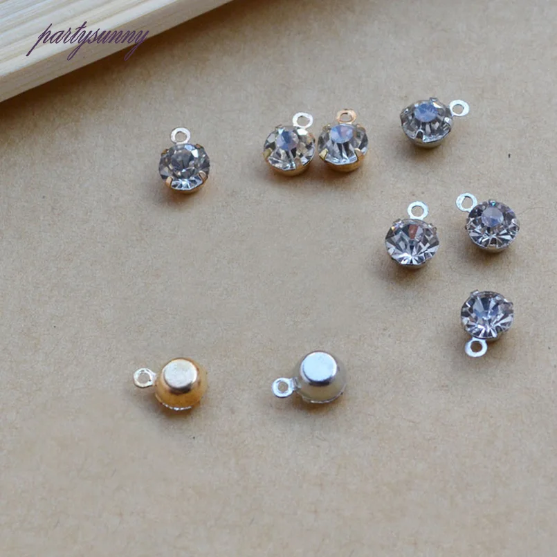 PF 6 мм 100 шт./лот Кристалл Кулон Камея Кабошон Украшения Ручной Работы Ювелирных
