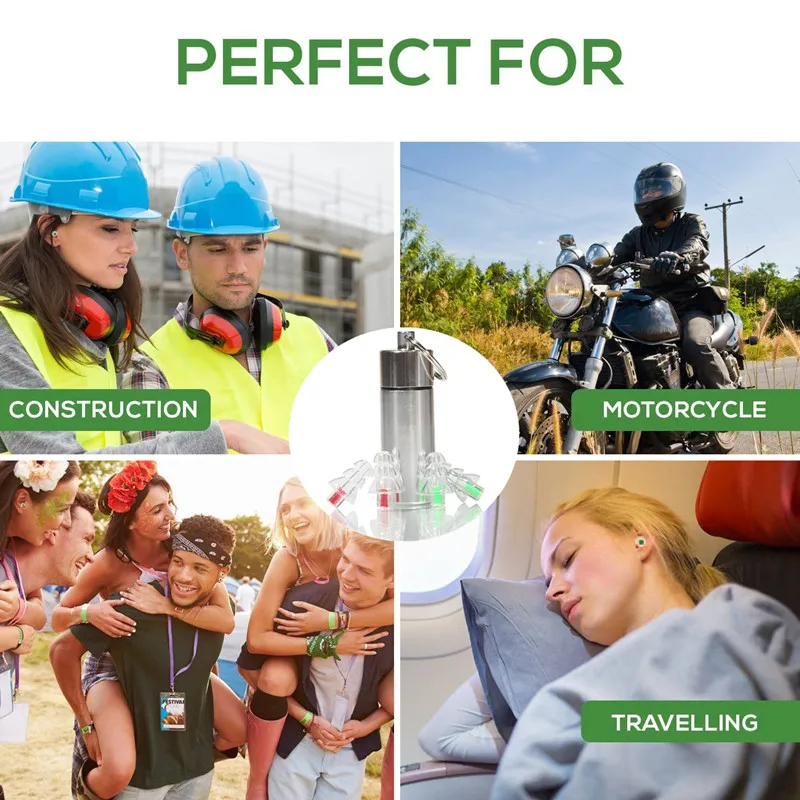 

2 Pairs High Fidelity Silicone Musician Filter Earplugs Noise Reduction ear hearing protection Motorcycle Drummer Ear Plugs