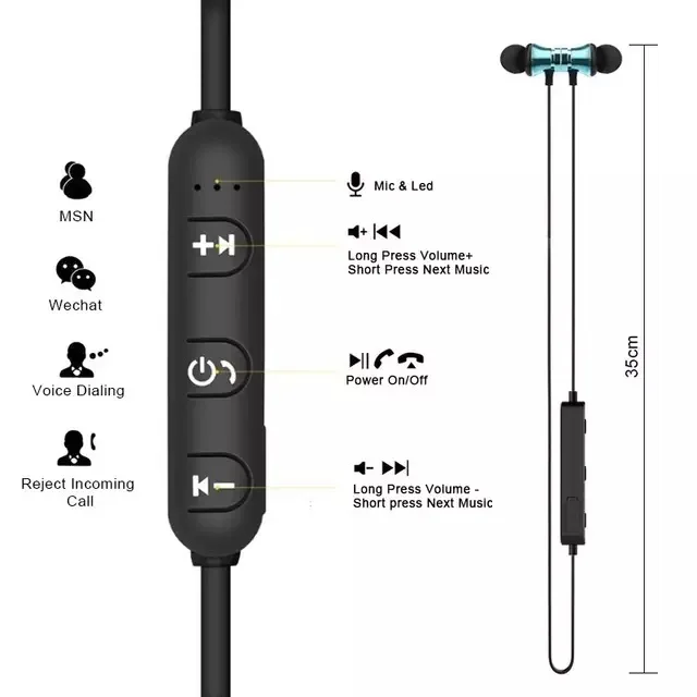 Спортивный Магнитный XT 11 Bluetooth наушники V4.2 стерео спортивные водонепроницаемые