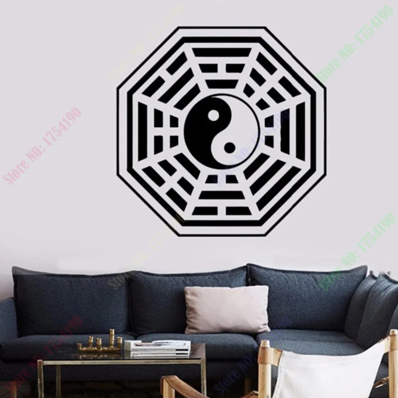 

Free Shipping Wall Decal Buddha Yin Yang Oriental Relaxation Meditation OM Decor Home Decoration Wall Sticker size 56x56cm