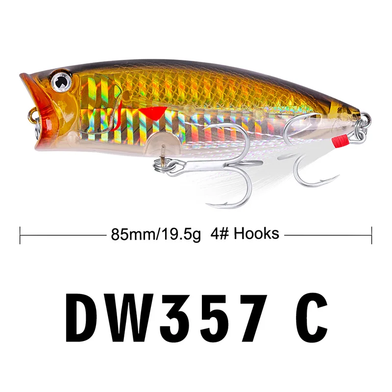 1 шт., Topwater Popper, рыболовные приманки, 4#, крючок, 8,5 см, 19,5 г, плавающая, морской окунь, приманка, кренкбейт, Aritificial, воблеры, снасти - Цвет: Color C