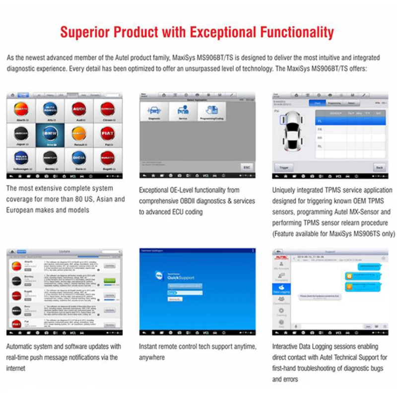 Autel MaxiSys MS906TS Новый добавить TPMS антенный модуль бесплатное онлайн обновление