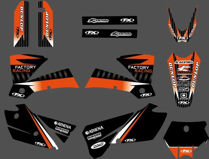 0294 новая команда графики с подходящими фонами для KTM SX 125 200 250 300 450 525 2003 2004|team