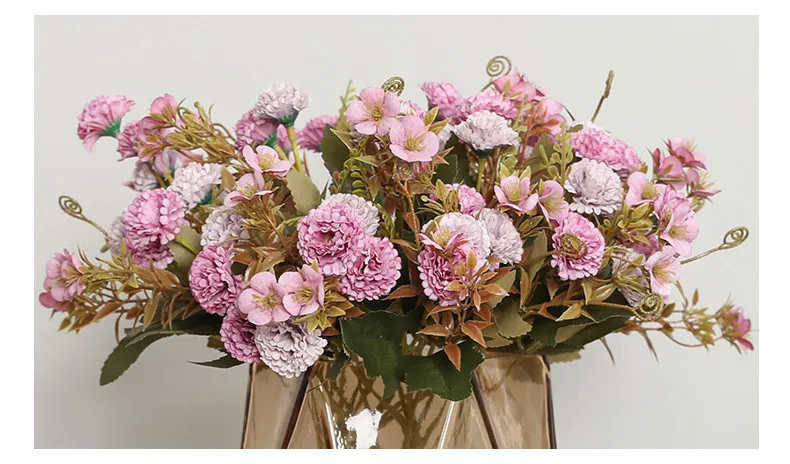 11 Heads artificial flowers carnation bouquet DIY home wedding decor fake flower Mother's Day Teacher's Day gift desk Potted