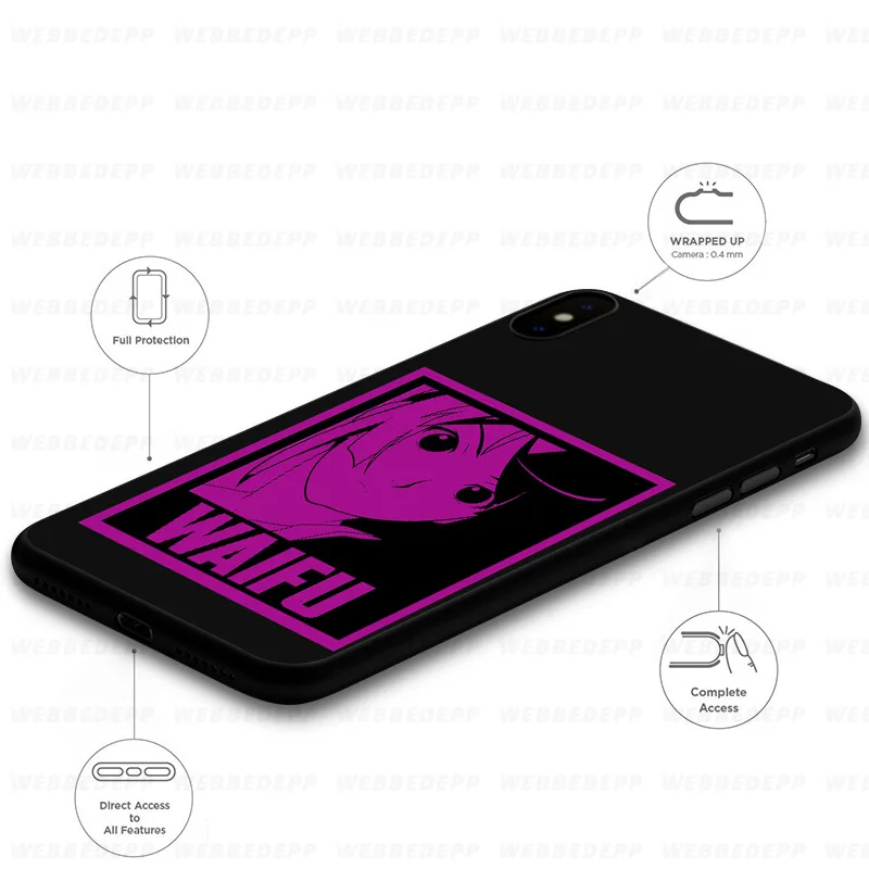 WEBBEDEPP Monogatari Waifu Girl Anime Soft Silicone Case for iPhone 11 Pro Xr Xs Max X or 10 8 7 6 6S Plus 5 5S SE |