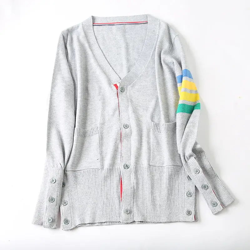 Women Light grey Кашемировый свитер с длинными рукавами, стильный кардиган для пары, вязаный кардиган, женский и мужской свитер - Цвет: Women Light grey