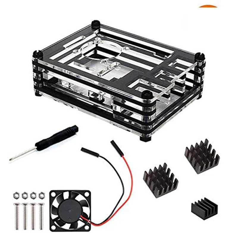 Pi 3 B + 9 слой Акриловый чехол Корпус Коробка Чехол с охлаждающим вентилятором Raspberry