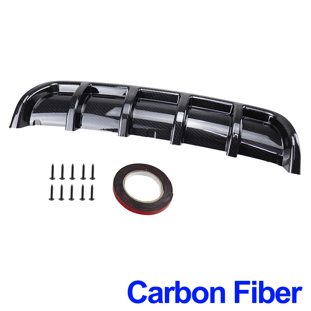 Carbon Fiber Высокое качество, автомобильный спойлер, шасси, плавник, плавник акулы, тип гибки, вставной диффузор, губа на задний бампер, Универсальный ABS, диффузор акулы, черный - Цвет: Carbon Fiber