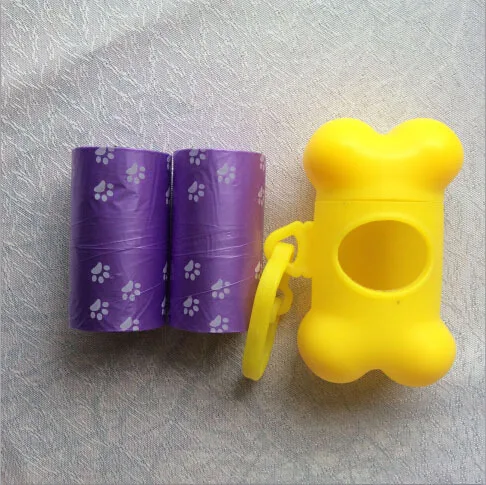 2 рулона мешков для мусора домашних собак переноски с разноцветными костями