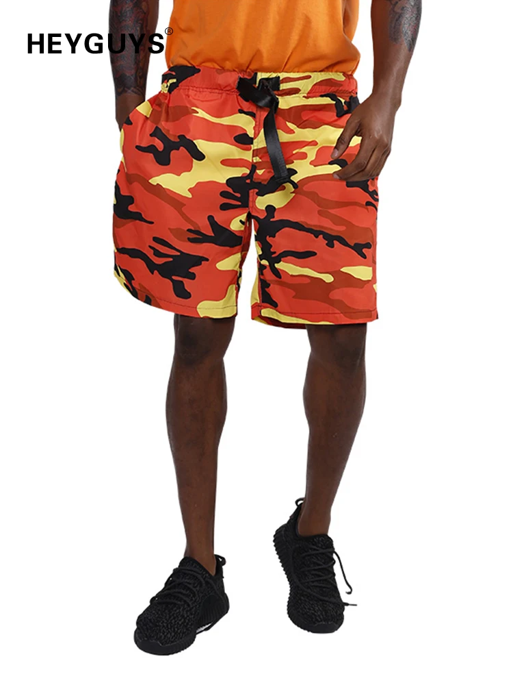 Распродажа 2018 желтые и розовые камуфляжные мужские модные спортивные шорты HEYGUYS