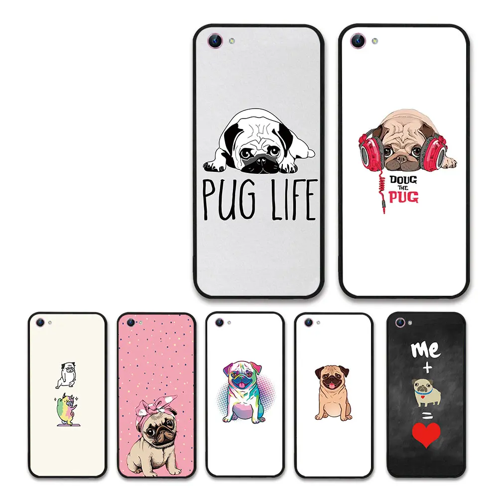 Мультфильм щенок Мопс Французский бульдог pet Крышка для VIVO X9 X7 X6 X20 V7 плюс Y79 Y66 Y67 Y69