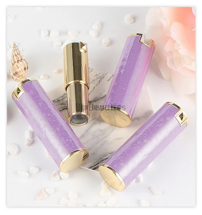 

100Pcs New Lipstick Tube Empty Tube High-grade Purple DIY12.1 Homemade Refillable Bottles Lip Balm Tube Empty Package Tubes