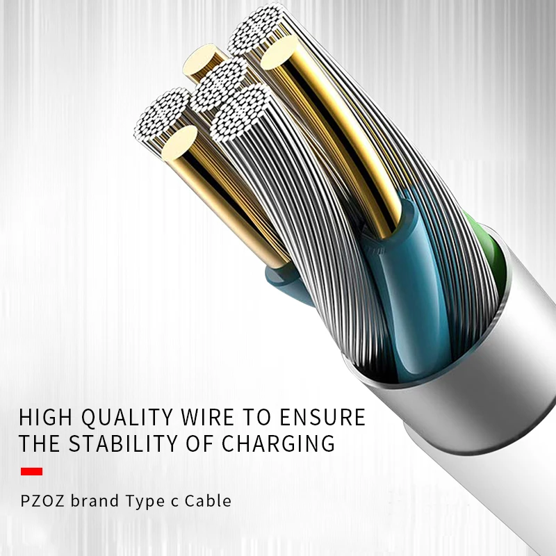 PZOZ для быстрой зарядки зарядным устройством типа c usb кабель мобильного телефона Зарядка кабелей QC3.0 провод для Samsung galaxy s9 s8 plus one plus 6 s xiaomi mi 8