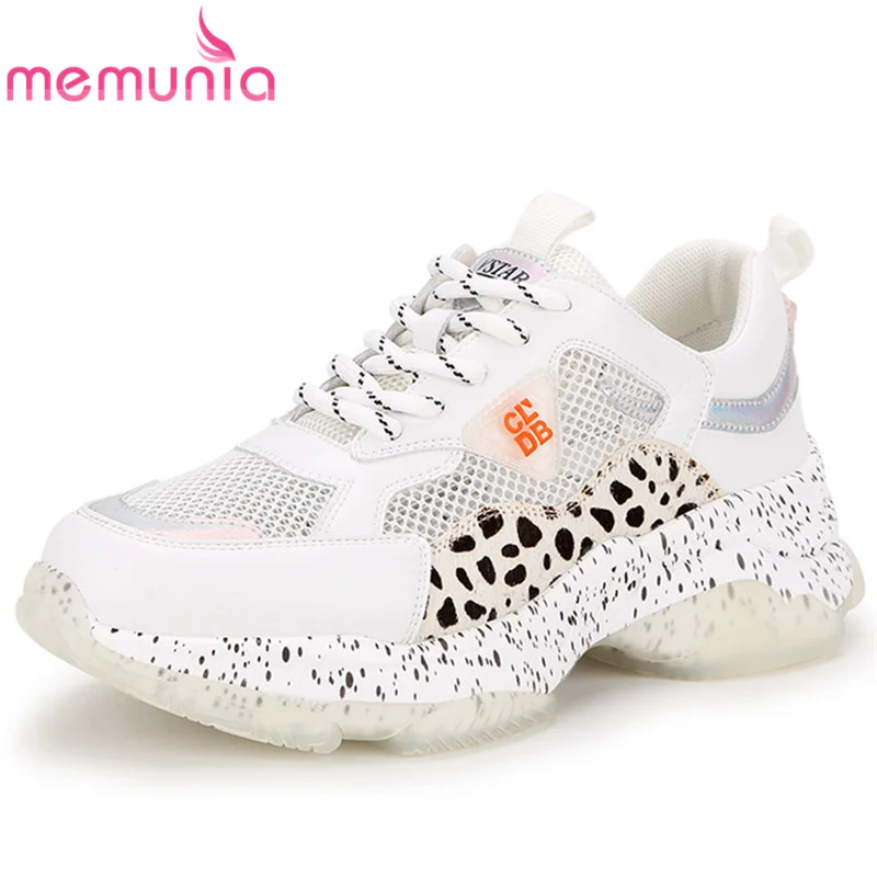 Кроссовки MEMUNIA женские из натуральной кожи дышащие на платформе Повседневная
