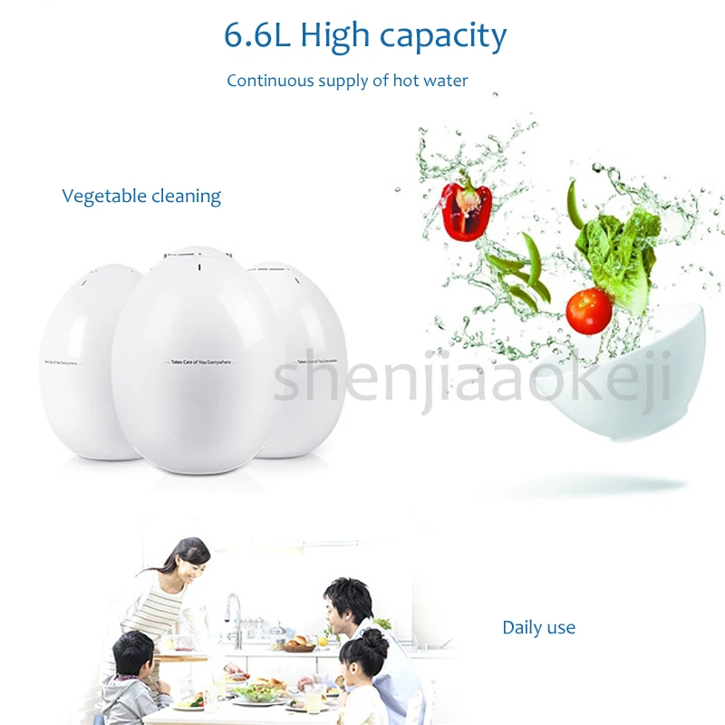 6.6л миниатюрный электрический водонагреватель кухонный круглой формы экономия