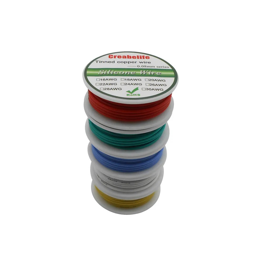 

5m 18 AWG Flexible Silicone Wire 10 Colors RC Cable Line With Spool OD 2.3mm Tinned Copper Wire Electrical Wire