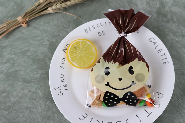 200 шт. милые целлофановые пакеты для девочек и мальчиков свадебные пластиковые