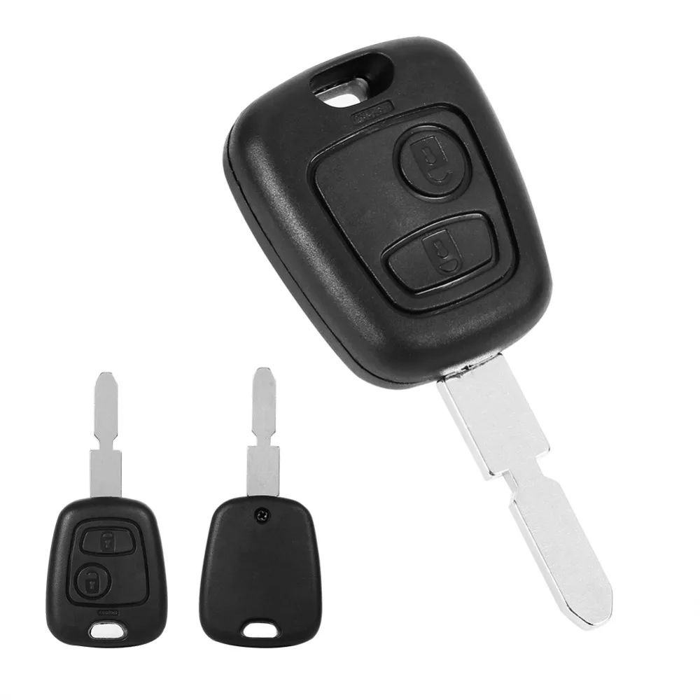 Автомобильный Стайлинг 2 кнопки брелок для ключей без вырезания пустое лезвие