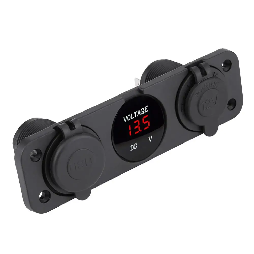 Светодиодное двойное зарядное устройство USB вольтметр прикуриватель