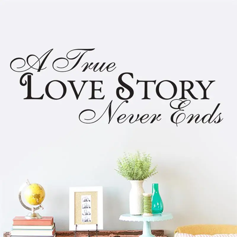 Наклейки на стену домашний декор настоящая история любви никогда не