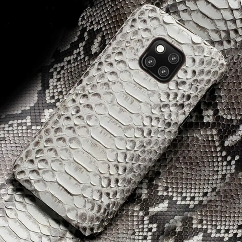 

Genuine Leather phone case For Huawei Mate 20 pro 30 10 lite Case Luxury Python snakeskin cover For P30 p20 p10 honor v30 20