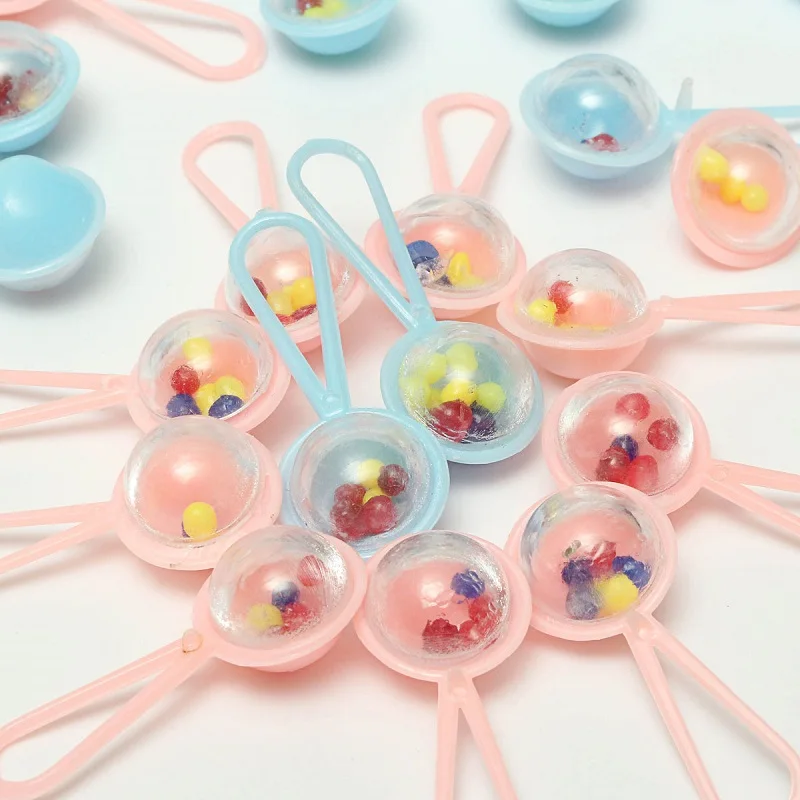 12 шт./лот подарок для детского душа маленькая мини погремушка кольцо колокольчик