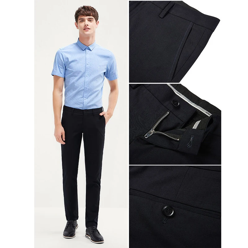 Seven7 Брендовые мужские повседневные брюки деловые прямые Стрейчевые