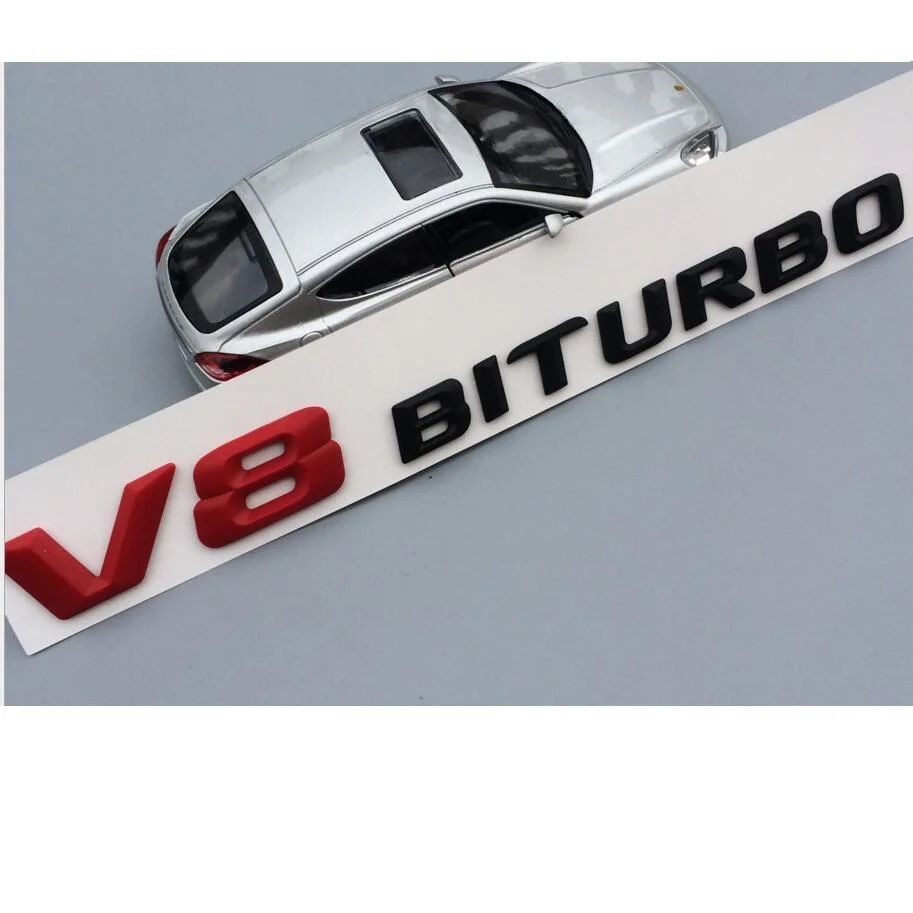Хромированные матовые глянцевые черные красные буквы V8 BITURBO V8BITURBO значки для
