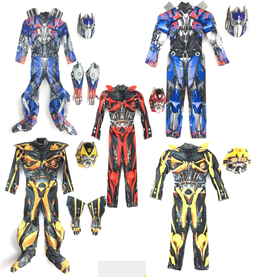 Костюм на Хэллоуин; детский маскарадный костюм для мальчиков; Bumblebee Optimus Prime; костюм Железного человека для взрослых; Маскарадная маска; праздничная одежда