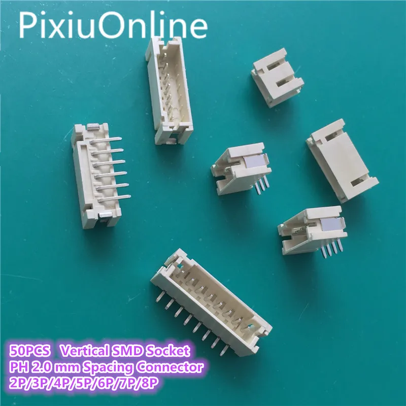 Вертикальный соединитель SMD YT1890 PH с шагом 2 0 мм 50 шт. 2P/3P/4P/5P/6P/7P/8P разъем бесплатная