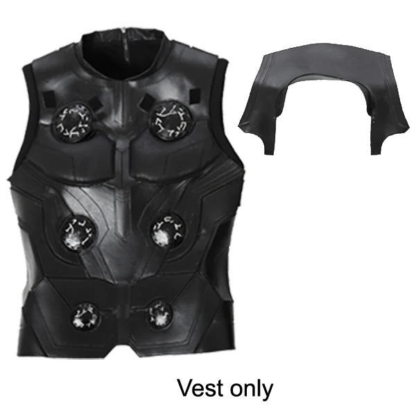 Avengers Infinity War Cosplay Costume Halloween Superhero Thor Odinson Costume Outfit Black Armor Thor Jacket Cosplay Boots - Цвет: Vest only