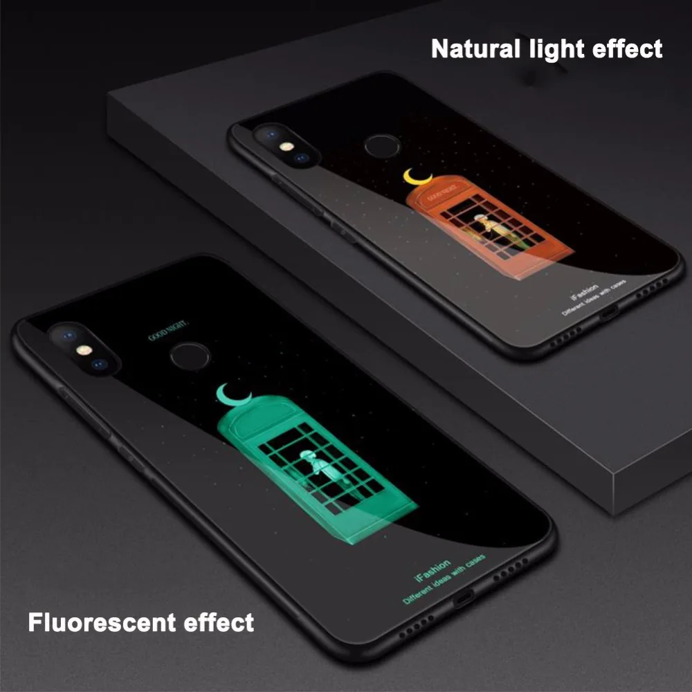 SZHAIYU светящийся светлый чехол из закаленного стекла для телефона iPhone X 8 7 6 6S Plus
