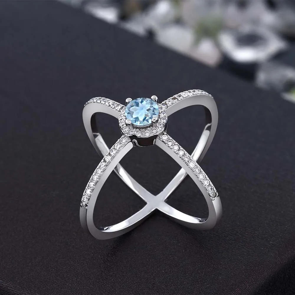Кольцо GemStoneKing из стерлингового серебра 925 пробы 1 27 карат круглый натуральный
