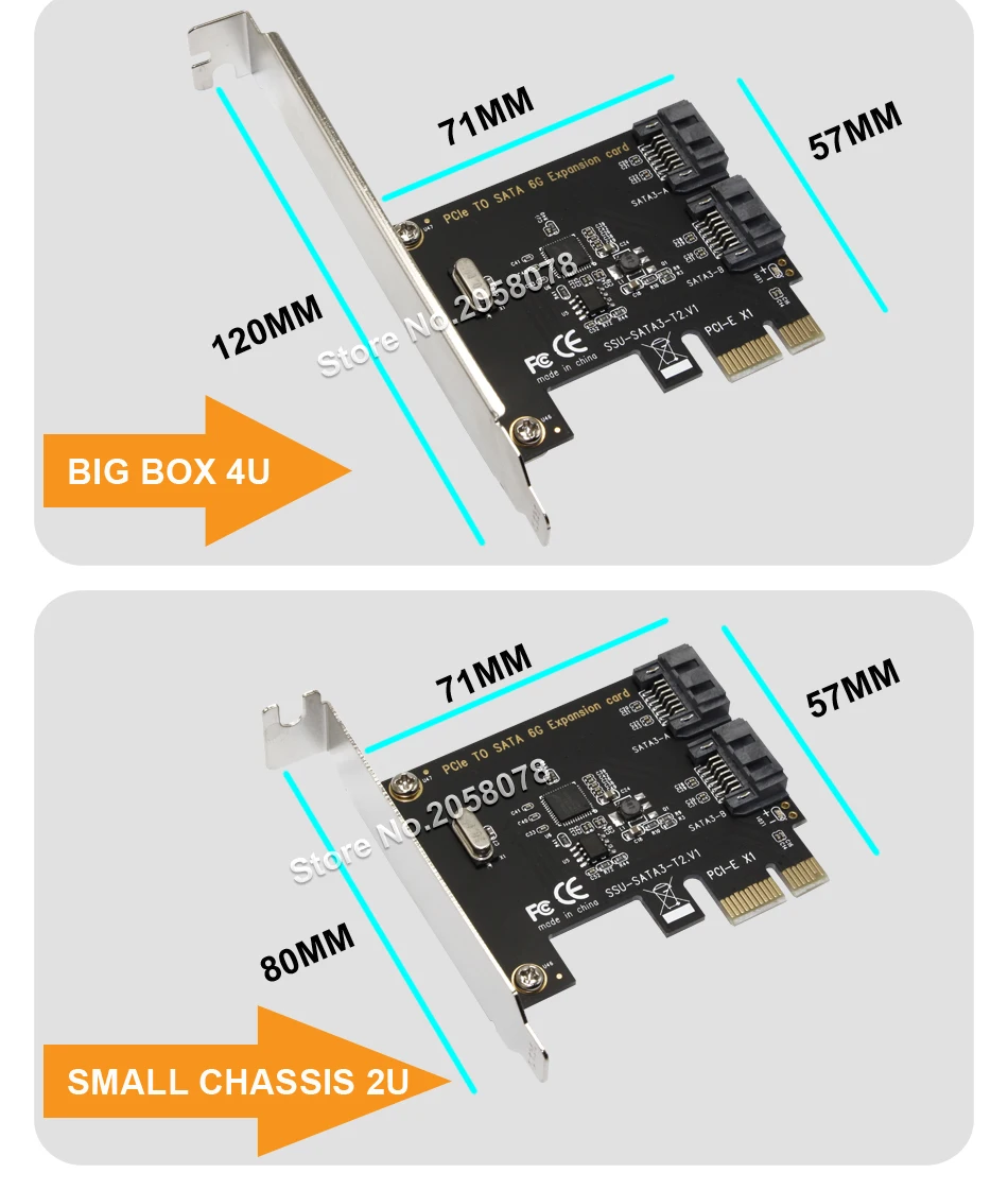 PCI Express SATA3.0 2-Порты и разъёмы SATA III 6 г расширения адаптер карты контроллера для настольного компьютера Компоненты ПК PCI E