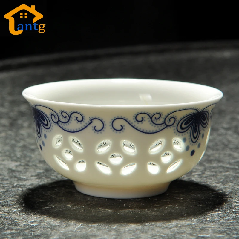 8 шт./лот Элегантные керамические чаши для чая с полыми сотами высококачественные